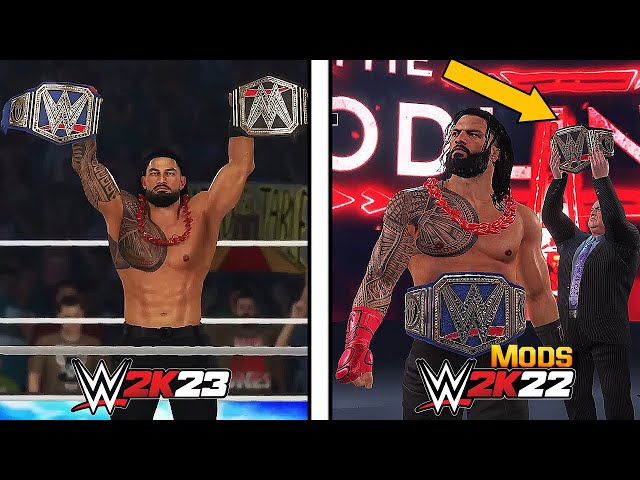 WWE 2K23 vs WWE 2K22 Mods! - Graphic (Entrance) Comparison 