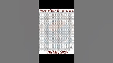 BCA Entrance test results 2025 #shortvideo #viralvideo #exam