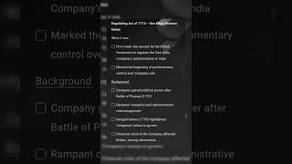 The Regulation Act, 1773.....#polity #upsc #ssccgl #sscchsl #shortnotes