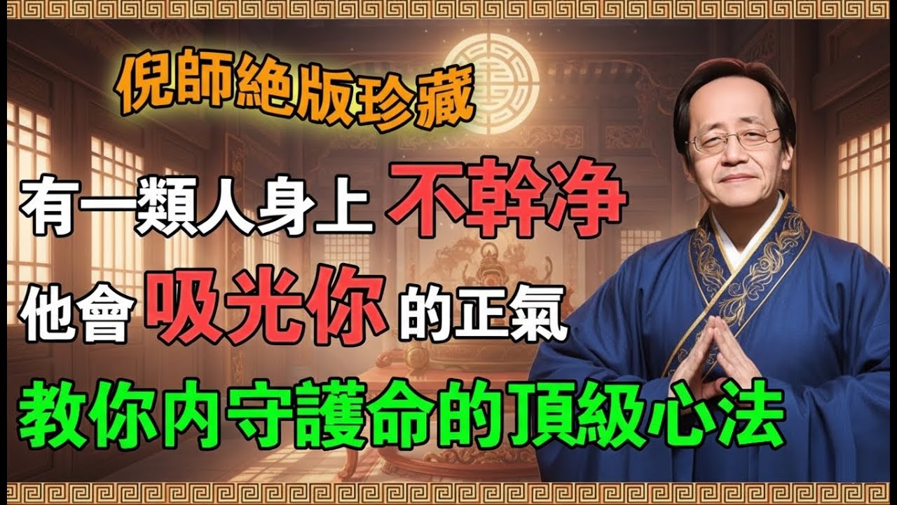 【倪海廈】有一類人身上不乾淨，他會吸光你的正氣，教你一個內守護命的頂級心法！#倪海廈 #倪師 #中醫 #國學 #不乾淨的人 #吸光正氣 #吸正氣 #能量 #能量偷取 #正氣 #濁氣 #內守 #護命
