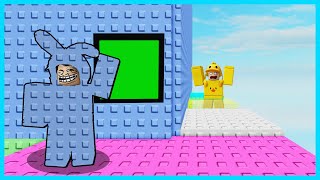 MIPAN & ZUZUZU Menyamar Jadi Tembok Di Troll Tower! ROBLOX