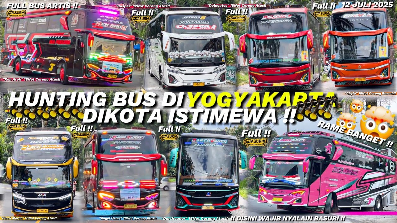 HEBOH‼️KUMPULAN BUS TELOLET TRIP MANIA DI JOGJA 🤩💃 BANYAK ARTIS BUS!! FULL BASURI CORONG ATAS🥳🤯