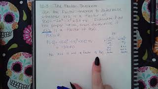 Ch 10 Sec 3 The factor theorem