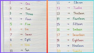 Learn numbers from 1 to 20 with spelling / Number song  learn to count from 1 to 20 + more rhymes