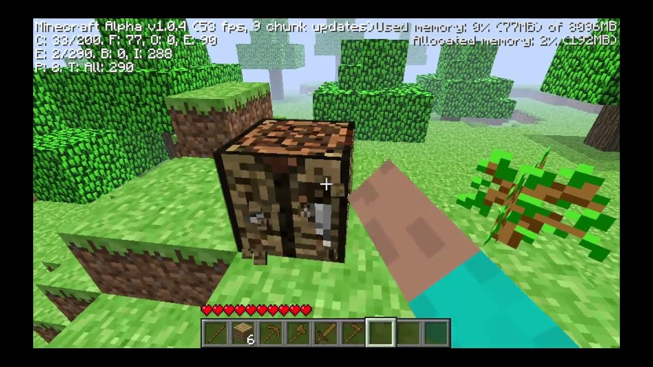 Minecraft alpha 1 0 4 short gameplay youtube