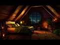 Cozy room ambience ASMR🌙 Rain on window sounds with crackling fire for sleep, study, relaxation