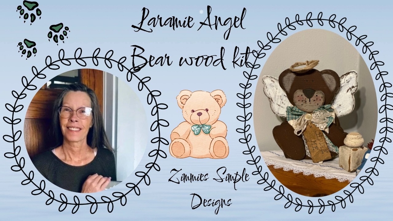 If Laramie Bear Angel Wood kit/Angel Bear wood kit tutorial/Handmade Farmhouse decor/Rustic DIY