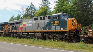Chasing CSX I007-12 with CSX 1982 Seaboard System 2nd from Kirkville to Weedsport NY 8-12-23
