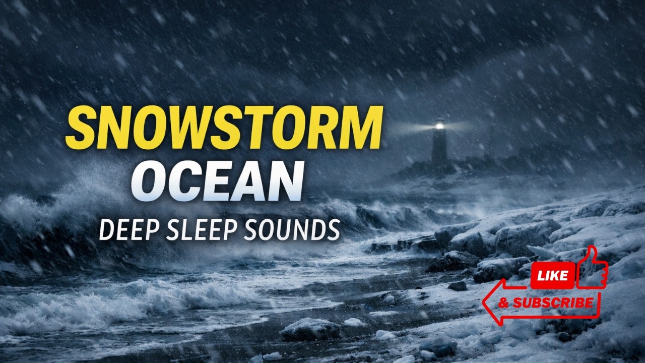 🔴 Snowstorm Ocean Waves for Deep Sleep ️ | 10 hours Winter Sea ...