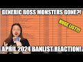 Generic boss monster gone yugioh april 2024 banlist live reaction