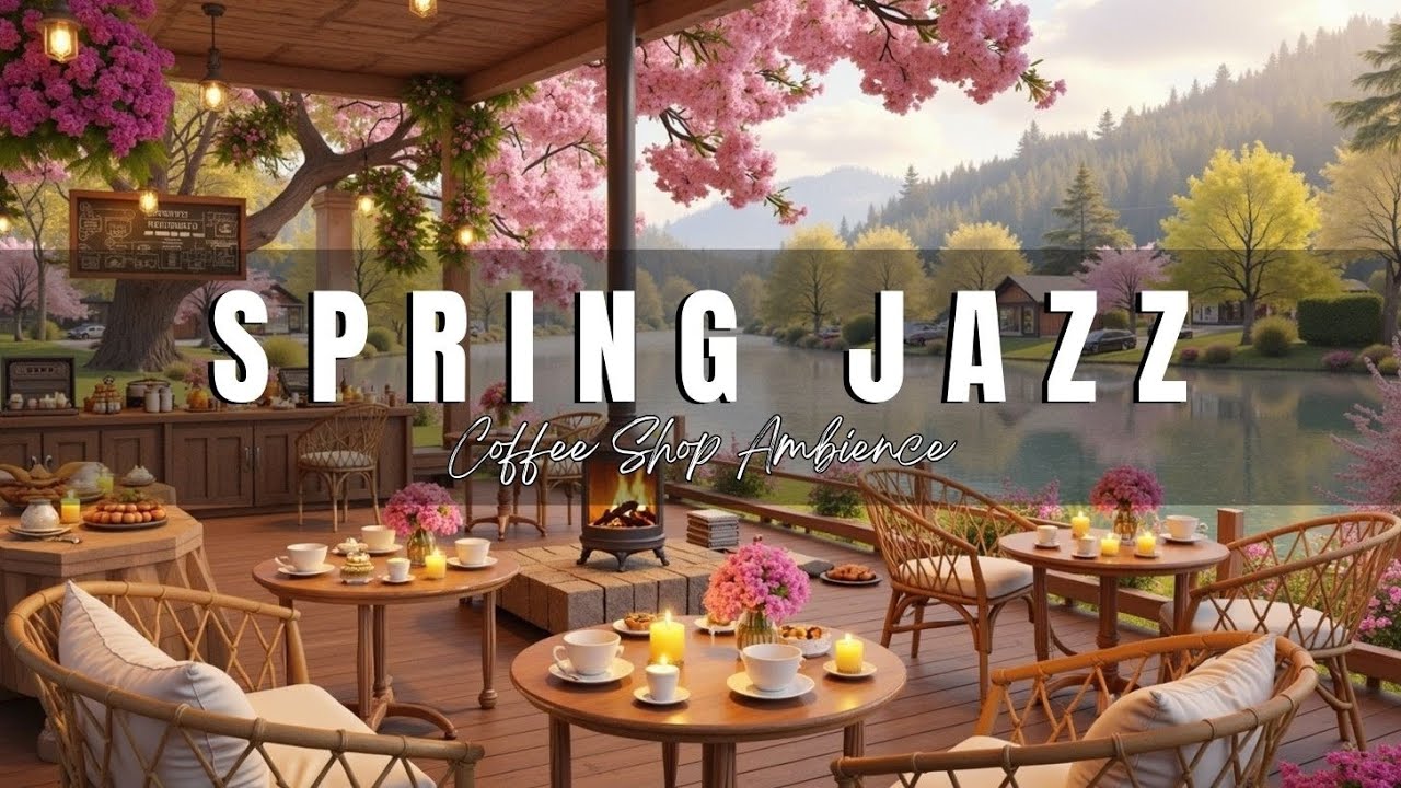 Spring Jazz Coffee Cafe Vibes~Расслабляющая озерная атмосфера