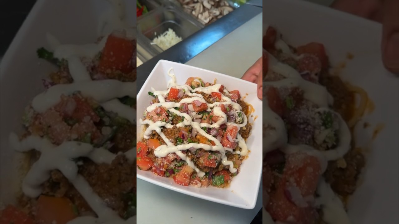 TACO PASTA in the making from Wahizza Pizza in Ridgefield Park, NJ! 🌮🍝🤯🤤 #DEVOURPOWER