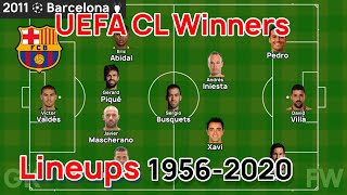 UCL Winners | Lineups | 1956-2020