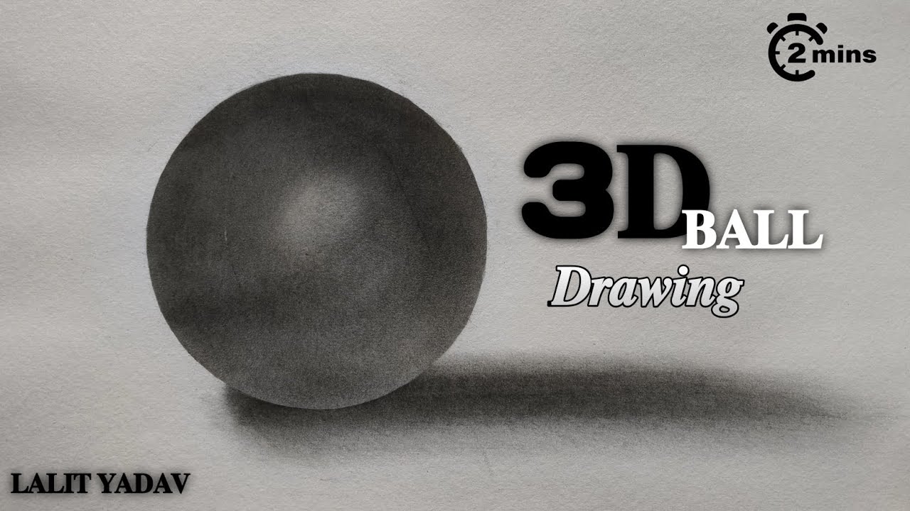 How to draw 3D ball | In 2 min | Simple trick 😯 | 