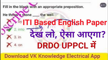 ITI based Non Technical Classes | DRDO UPPCL ISRO DMRC English Previous Year Question | drdo English