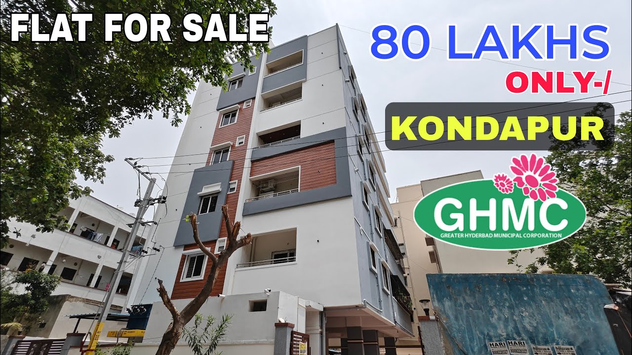 80 LAKHS GHMC APPROVED 2 BHK FLAT FOR SALE IN KONDAPUR HYDERABAD ELIP