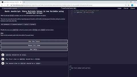Basic JavaScript (37/111) | Store Multiple Values in one Variable using JavaScript Arrays