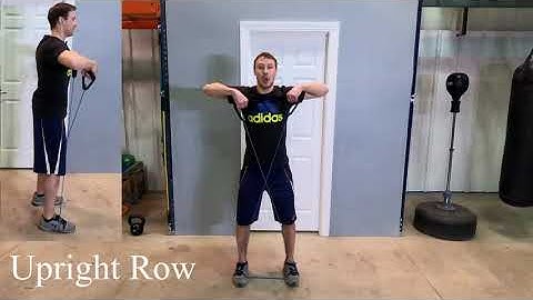 Upright Row Using Resistance Bands - Shoulder Exercise Using Exercise Bands