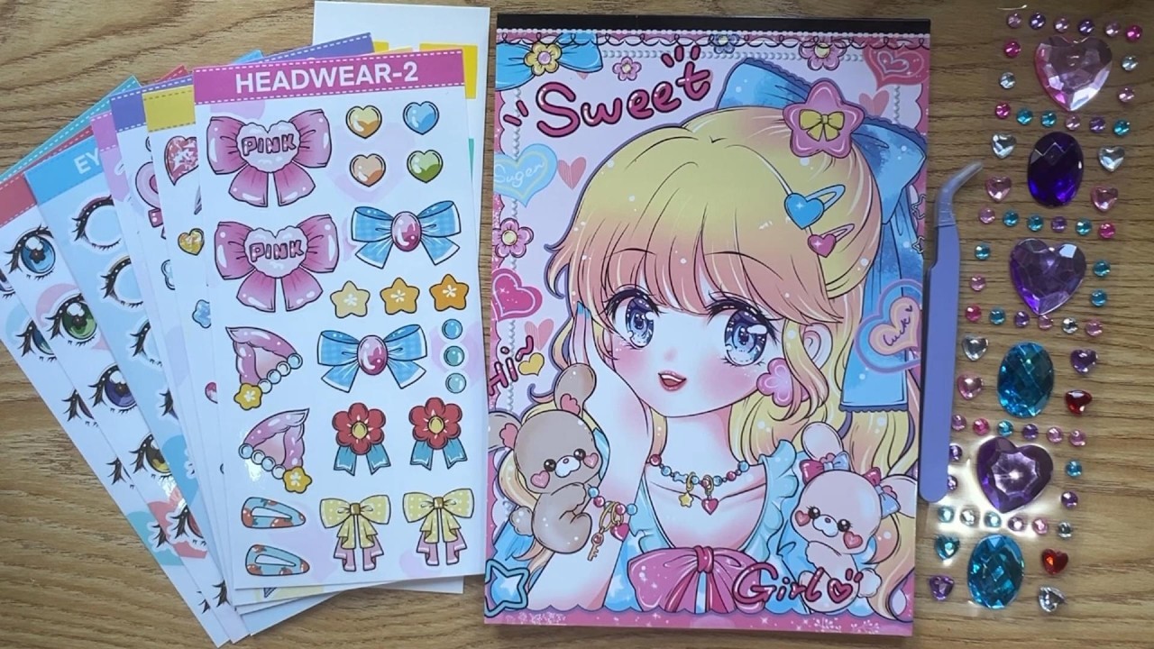 Makeup Sweet Girt 01/ Thiết kế Sticker trang điểm mắt môi và phụ kiện