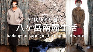 【八ヶ岳・冬の中に春を探して】#96 1月の吐竜の滝/日野春ハーブガーデン/セールだけど春の服を買った/人生物語「マンションの部屋を買う」/いつもの猫たち/60代/一人暮らし/田舎暮らし/移住暮らし