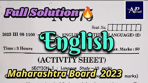 #10th SSC English March 2023 Board Exam Paper Solution & Discussions# 10th Maharashtra State Board