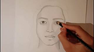 كيف ترسم وجه أمامي بالرصاص/ الجزء الأولHow to draw a face part 1