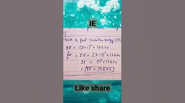 Trick To Calculate Ionization Energy 