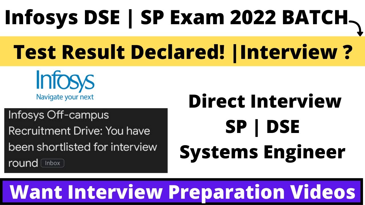 Infosys 2022 BATCH DSE | SP Hiring First Round Result Declared | Want ...