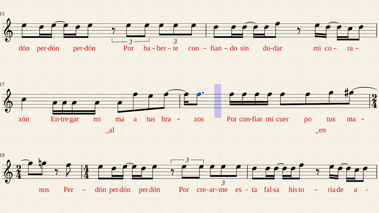Ha Ash Perdon Perdon Partitura para Saxo