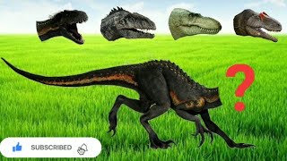 Menebak Gambar Dengan Benar Mencari Kepala Dinosaurus Yang Hilang, Indoraptor, Trex, Allosaurus