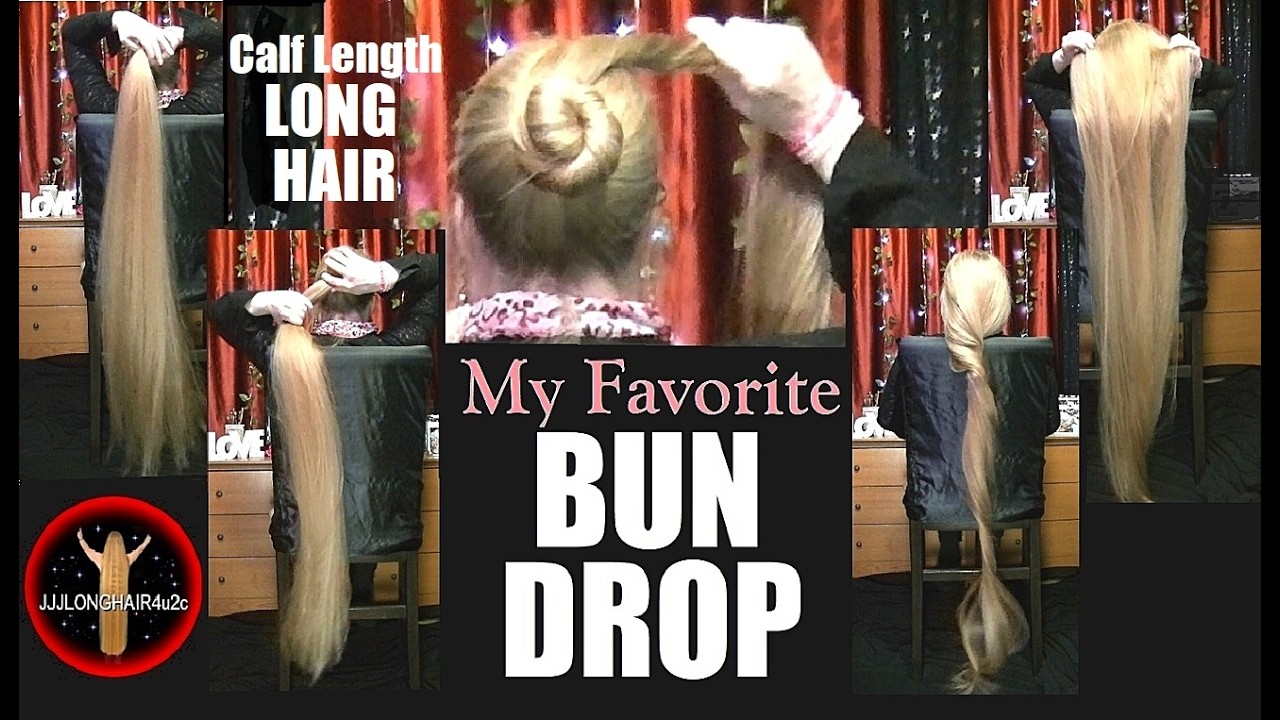 BUN  DROP with VERY Long Blonde Hair! JJJs favorite ❤️ 