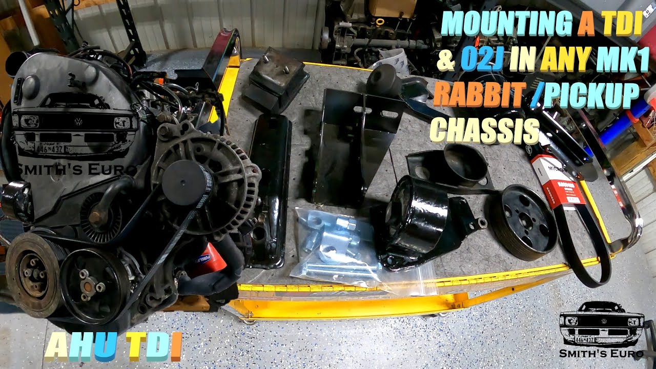 Vw Rabbit Engine Swap MK1 RABBIT PICKUP TDI ENGINE MOUNT PREP FOR 02J TDI SWAP - YouTube