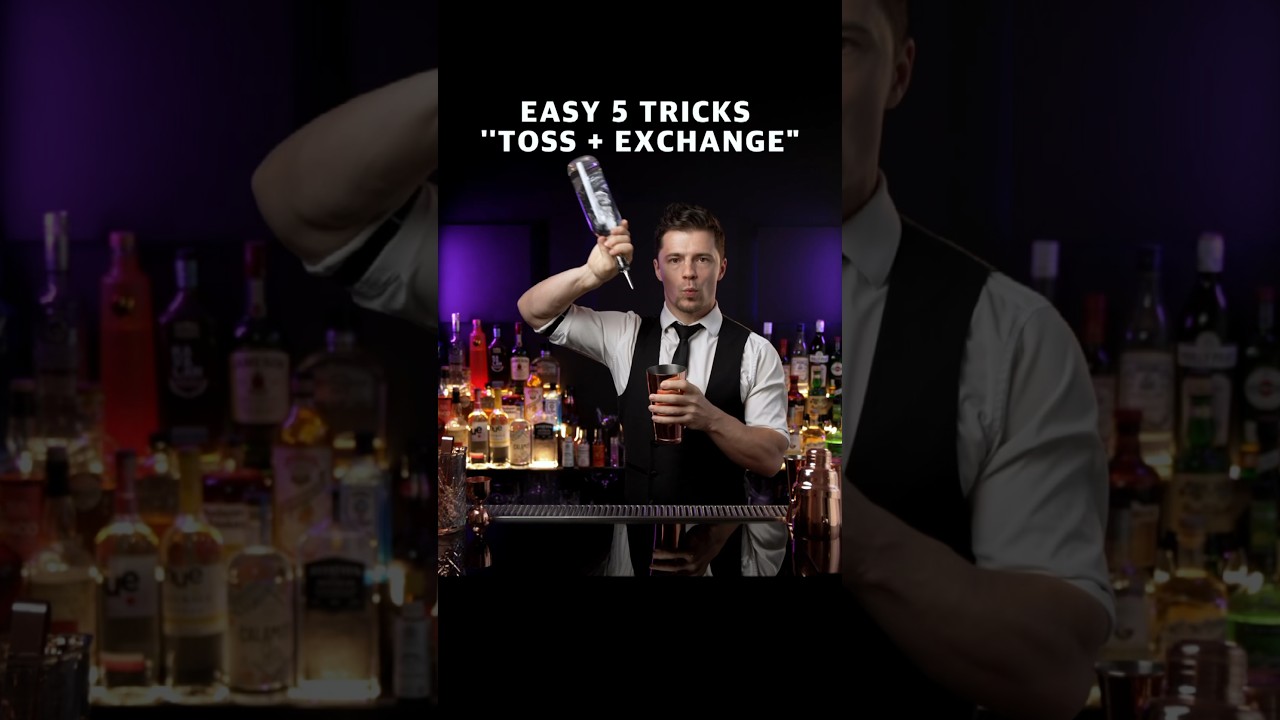 flair tricks EASY 5"TOSS + EXCHANGE" 1 bottle & 1 shaker 