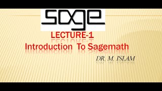 SageMath- lecture 1