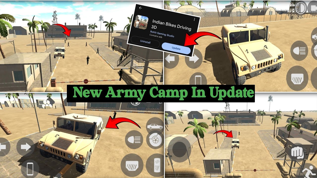 NEW MILITARY BASE UPDATE आ गया 🤑 | ARMY CAMP INDIAN BIKE DRIVING 3D 
