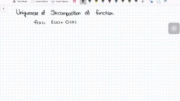 Unique as of decomposition of function into even and odd function