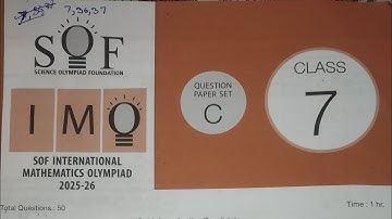 IMO SET C class 7 2025-26 SOF Answer l Maths Olympiad l#IMO 2025 #sof #mathsolympiad  #answerkey