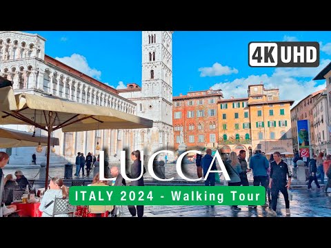 🪷LUCCA Walking Tour 4k 🇮🇹 Tuscany ITALY 2024