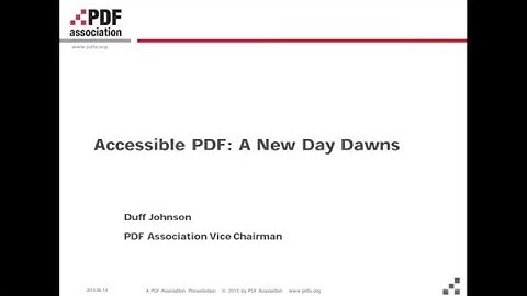 Keynote on Acessible PDF; Duff Johnson
