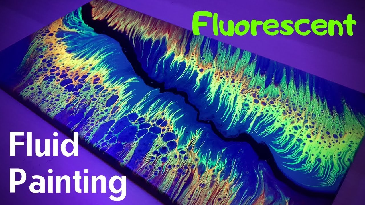 FLUORESCENT ACRYLIC POURING Technique - Soulmate Twist FLUID PAINTING with  Acrylics (2019) 