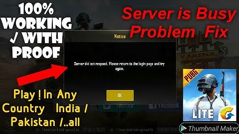 PUBG LITE Server error fix 100% working