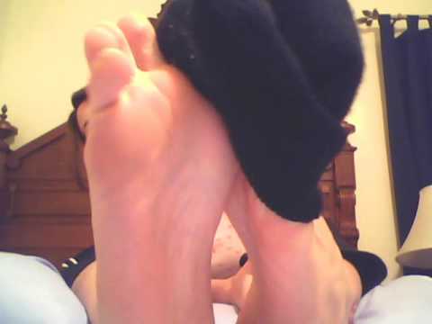 Big Feet ~ Sexy Black Sock Tease!