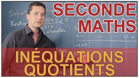 Inéquations quotients - Équations, inéquations - Maths seconde - Les Bons Profs
