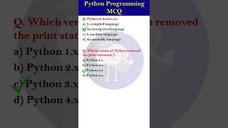 Python Programming MCQ #shorts #python #pythonprogramming Wealth