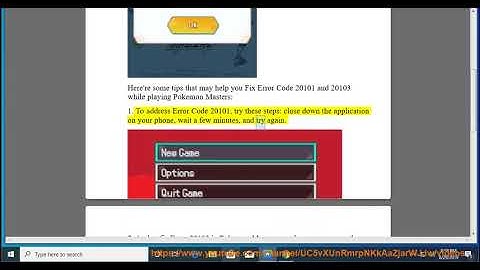 Fix Error 20101 & 20103 while playing Pokemon Masters