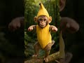 monkey Banana, joget cinta Merah jambu #viral #monkey #ai #funny