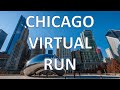 Virtual Run | Chicago Sightseeing - Lakefront Path + Millennium Park | Running Videos For Treadmill