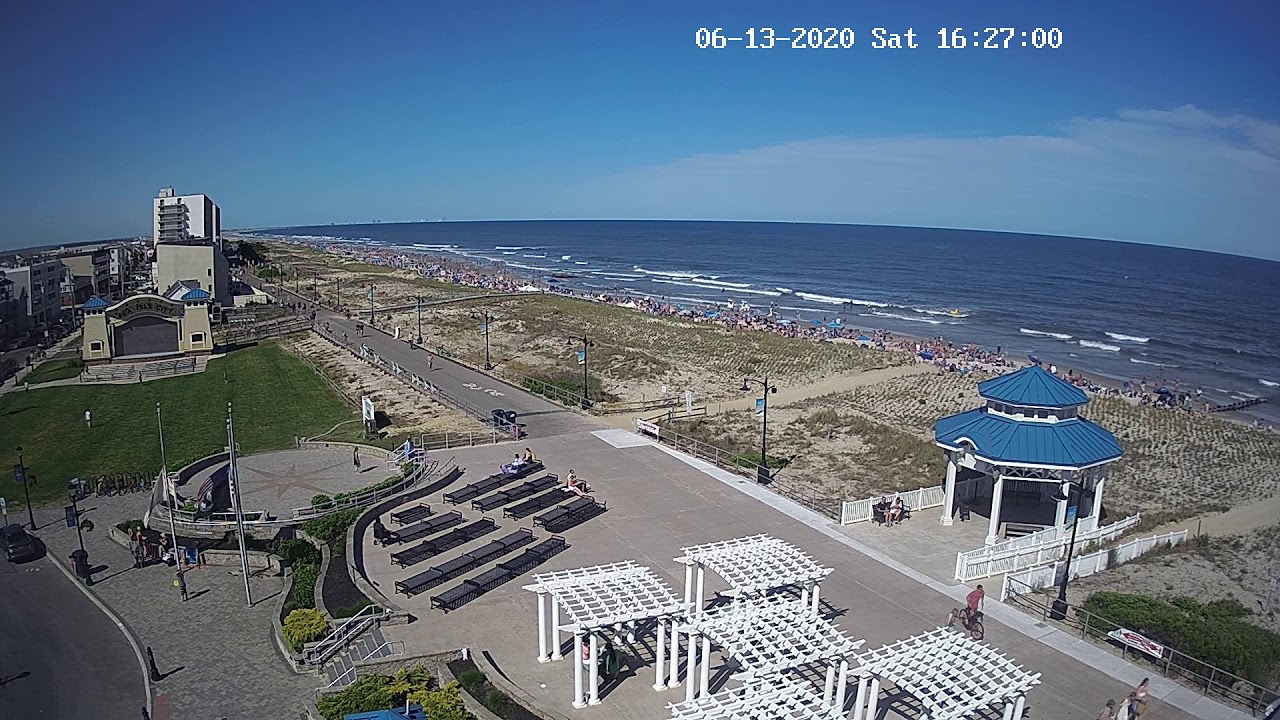 Time Lapse of Sunrise/All Day over Sea Isle City Beach and Promenade on
