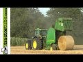 Rundballen pressen mit John Deere 7530 und Presse 864