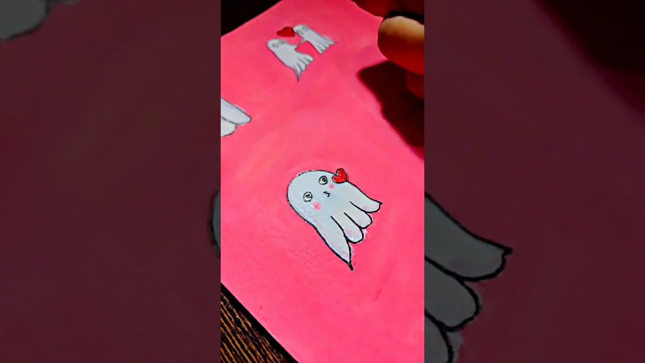 How To  Draw A Halloween Ghost  / MAMTULOVE / Cute Art Work / Halloween Painting / Acrylic painting